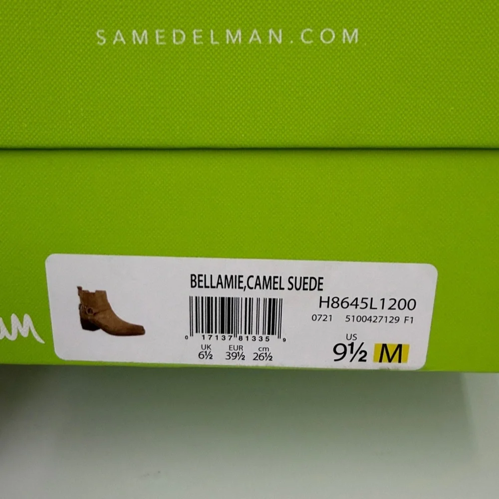 Sam Edelman Women's Bellamie Suede Booties in camel 9.5 new